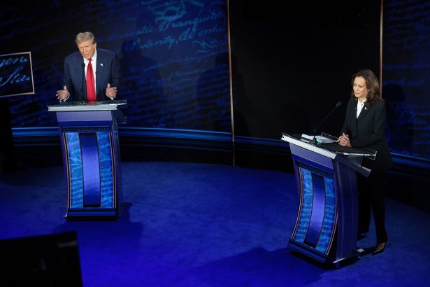 Republican presidential nominee, former U.S. President Donald Trump and Democratic presidential nominee, U.S. Vice President Kamala Harris debate for the first time during the presidential election campaign in Philadelphia.