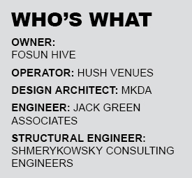 Text listing who's involved in the Halo event venue design.