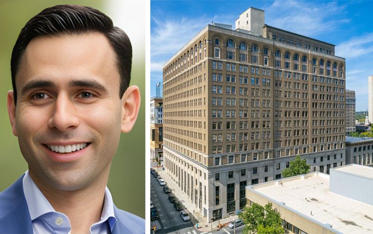 Bravo Capital CEO Aaron Krawitz and The Residences at Rodney Square multifamily property in Wilimgton, Del.