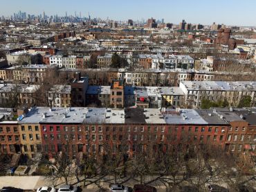 An aerial view of Bedford-Stuyvesant neighborhood in Brooklyn.