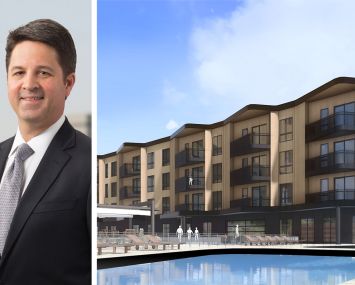 Brannon Hamblen, president Bank OZK, and Traer Creek Apartments, Avon. Colo.