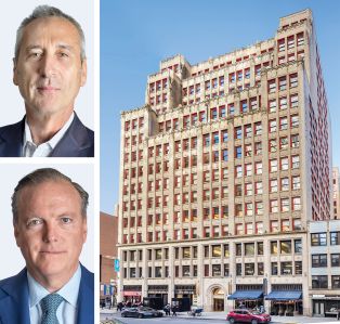 Vanbarton Group co-founders and managing partners Gary Tischler and Richard Coles and 31 Penn Plaza.