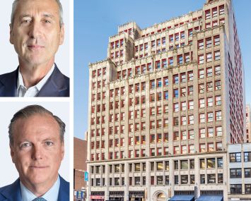 Vanbarton Group co-founders and managing partners Gary Tischler and Richard Coles and 31 Penn Plaza.