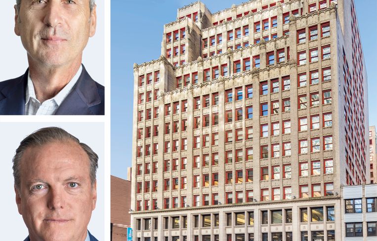 Vanbarton Group co-founders and managing partners Gary Tischler and Richard Coles and 31 Penn Plaza.