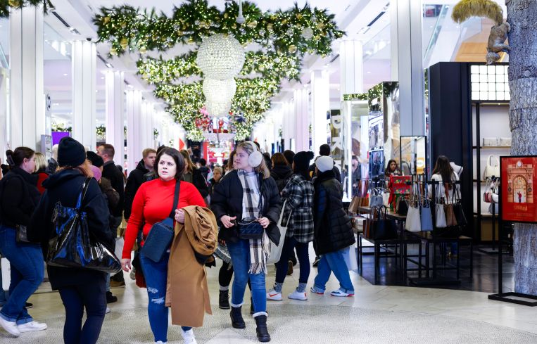 Holiday Shoppers at Macy's in Herald Square.