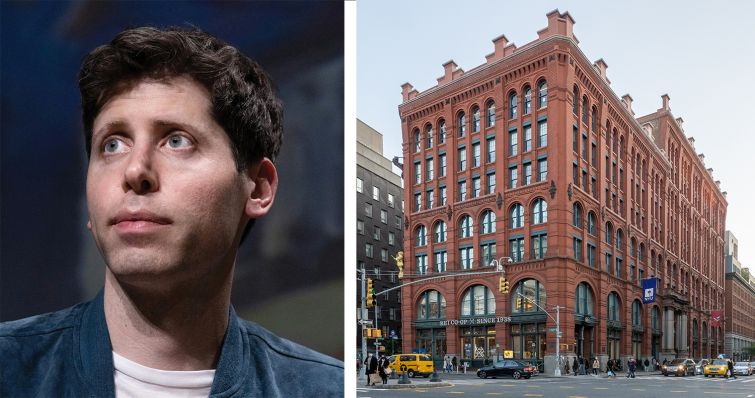 Sam Altman, CEO of OpenAI and the Puck Building on 295–309 Lafayette Street.