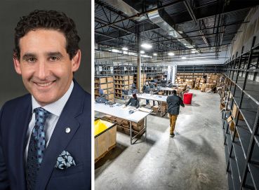 Henry Steinberg, global head of EQT Exeter, and workers operating in a warehouse.