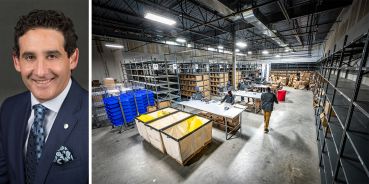 Henry Steinberg, global head of EQT Exeter, and workers operating in a warehouse.