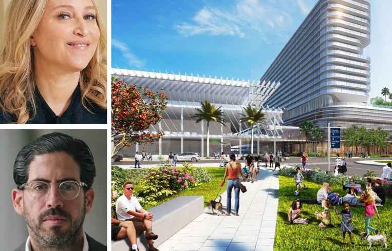 Jackie Soffer, chairman and CEO of Turnberry, David Martin, CEO of Terra, and a rendering of the planned hotel.