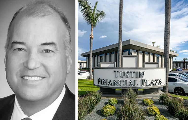John Maurer, senior managing director and head of equity at Sagard Real Estate, and the Tustin Financial Plaza in Tustin, Calif.