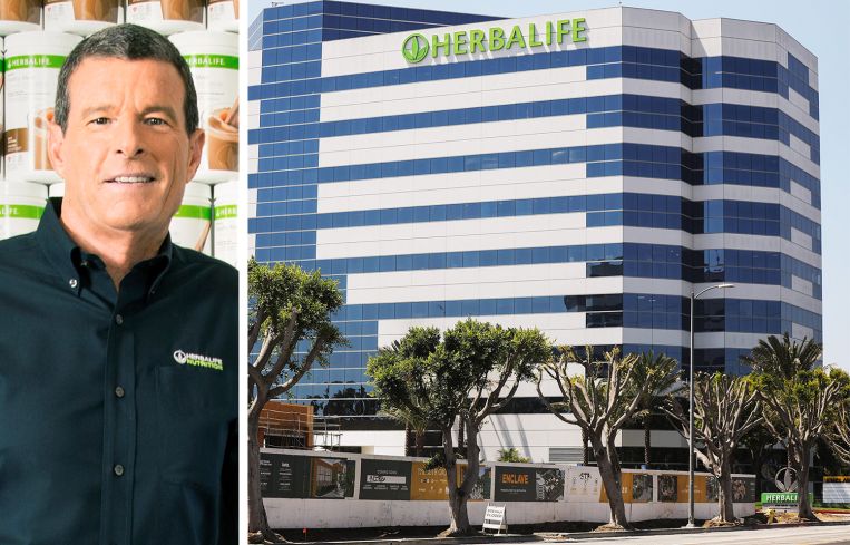 Herbalife CEO Michael Johnson and the Herbalife office in Torrance, Calif.