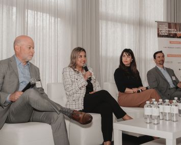 Brad Meltzer, Erika Cajigas, Christine Martinez de Nastro and Nelson Stabile at an event.