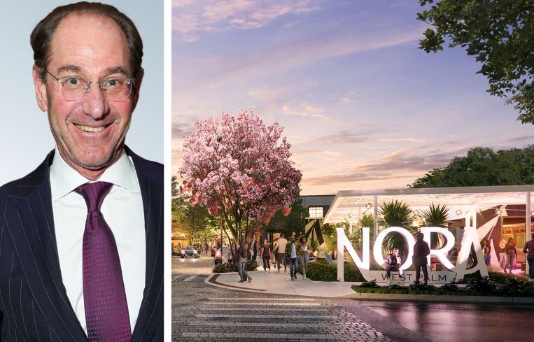 Richard Born of BD Hotels and a rendering of the entrance to the planned Nora development.