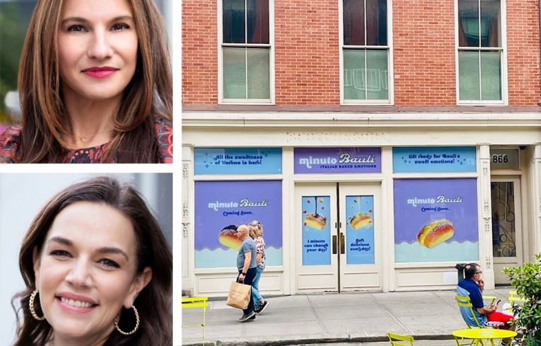 Beth Rosen, Executive Vice President, and Emily Kripitz, Executive Managing Director, of RIPCO Real Estate and the new Minuto Bauli location at 866 Broadway.