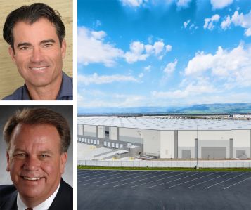 Brett Dedeaux, chief executive and managing partner of Dedeaux Properties; Gregory S. Bielli, outgoing President and CEO of Tejon Ranch Company; and Tejon Ranch Warehouse and Distribution Facility in Lebec, Calif.