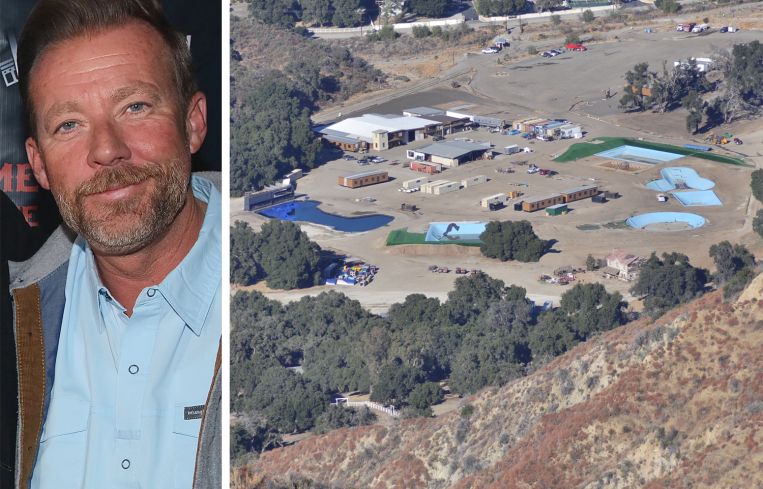 Owner of Sable Ranch Derek Hunt and an aerial photo of Sable Ranch.