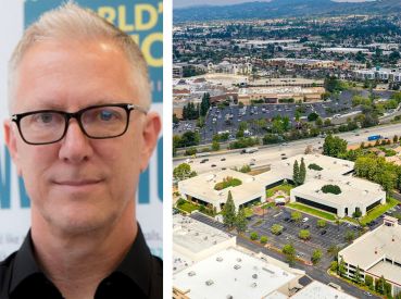 Dwight N. Manley, Managing Partner of Manley Fanticola Holdings, and the office complex (middle) at 1698-1700 Greenbriar Lane in Brea, Calif.