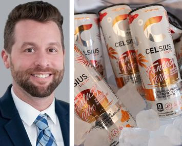 Eric Messer, Senior Research Manager at Cushman & Wakefield, and a Celsius drink.