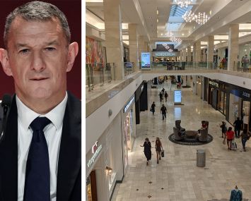 CEO of Unibail-Rodamco-Westfield Jean-Marie Tritant, and Westfield Montgomery mall in Bethesda, Md.