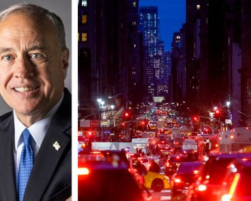 New York State Comptroller Thomas DiNapoli and a traffic jam in Manhattan.