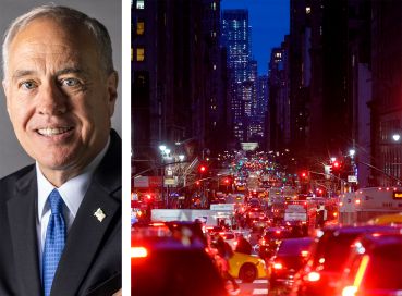 New York State Comptroller Thomas DiNapoli and a traffic jam in Manhattan.