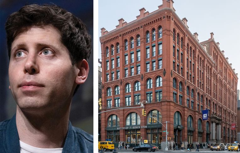 Sam Altman, CEO of OpenAI and the Puck Building on 295–309 Lafayette Street.
