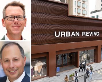 Sam Foyle of Savills UK, Gene Spiegelman of RIPCO Real Estate, and an Urban Revivo store in Shanghai, China.
