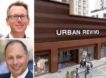 Sam Foyle of Savills UK, Gene Spiegelman of RIPCO Real Estate, and an Urban Revivo store in Shanghai, China.