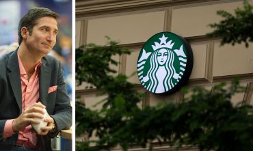 Brian Niccol and a Starbucks logo.