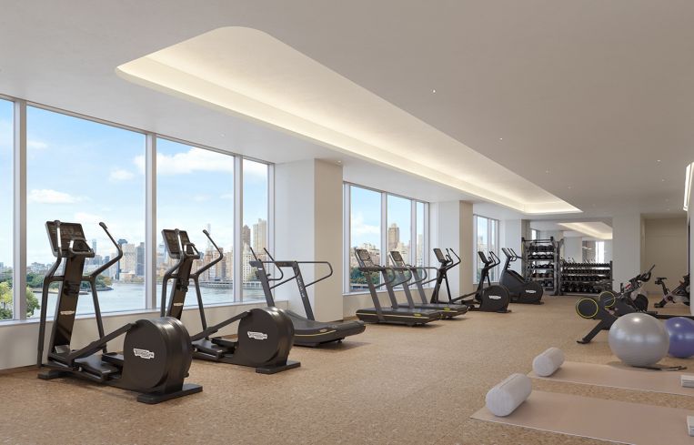 A rendering of the gym in 20 and 30 Hallets Point.