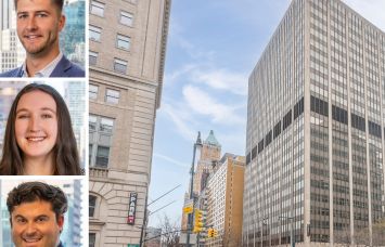 Alexander Smith, Stephen Powers, and Kendall Elliott of OPEN Real Estate and 111 Livingston St. in Brooklyn.