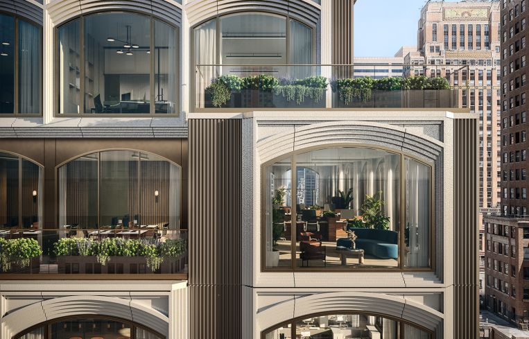 A rendering of the outside of 520 Fifth Avenue.