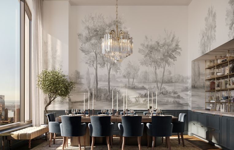 A rendering of an apartment inside 520 Fifth Avenue.