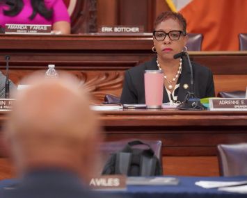 City Council Speaker Adrienne Adams during a hearing.