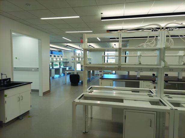 An empty floor of laboratory space. 