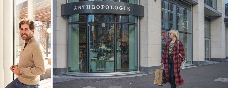 Jed Walentas, CEO of Two Trees; Anthropologie Storefront