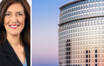 Barbara Dawson, Firm Chair at Snell & Wilmer, and Plaza Tower at 600 Anton Boulevard in Costa Mesa, Calif.