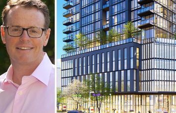 Chris Cassidy, senior managing director of development, East, at Quarterra, and a rendering of The Paxton in Tysons, Va.