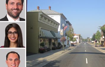 Brian Crivella, Yalda Ghamarian, and Bill Gribbin of Berkadia, and Downtown Manassas, Va.