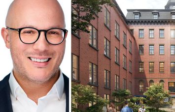 Eric Ramirez of Acore Capital, and a rendering of The Hartby at 788 Willoughby Avenue.