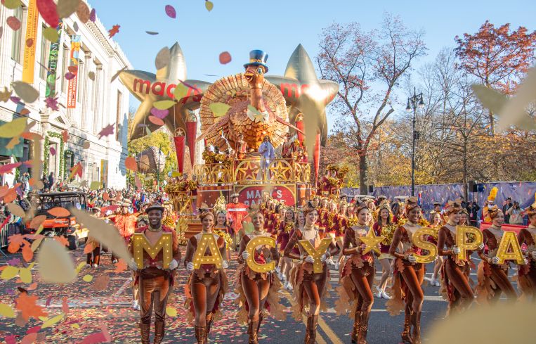 A turkey float at the Macy's Thanksgiving Day Parade.