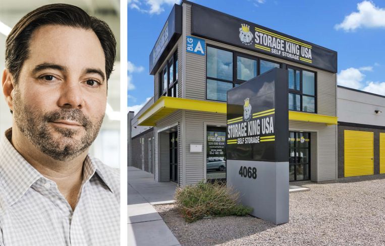 Brian Cohen, CEO of Andover Properties, and the self-storage property at 4068 East Fort Lowell Road, Tucson, Ariz.