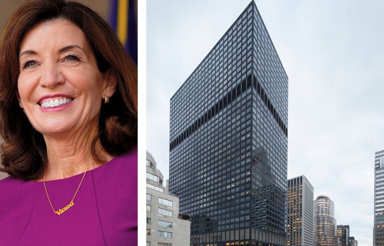 New York Governor Kathy Hochul and 919 Third Avenue.