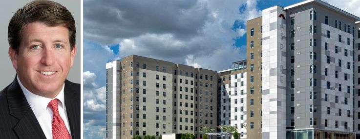 Christopher Merrill of Harrison Street, and Aspire College Station, a student housing center servicing Texas A&M students.