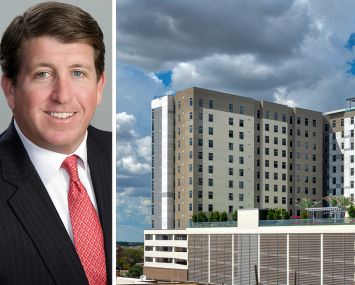 Christopher Merrill of Harrison Street, and Aspire College Station, a student housing center servicing Texas A&M students.