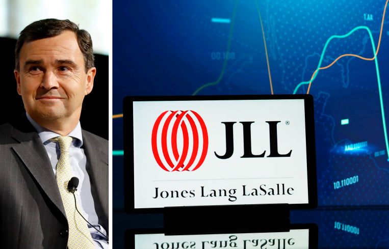 Christian Ulbrich and a logo of JLL.