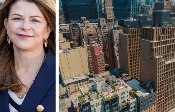 MaryAnne Gilmartin, CEO of MAG Partners, and an aerial shot of Ruby at 243 West 28th Street.