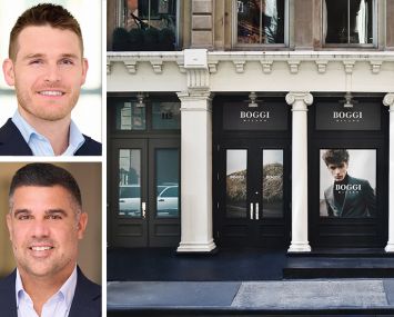 Evan Clements and Joe Mastromonaco of Atlantic Retail NYC, and the new Boggi Milano store at 115 Mercer Street.