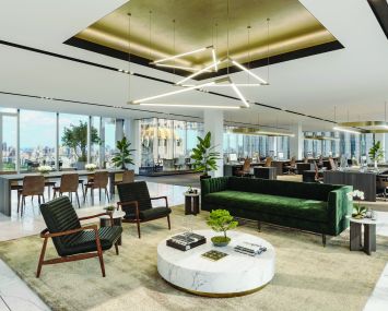 A rendering of an office at 125 West 57th Street.