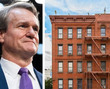 Brian Moynihan, CEO of Bank of America, and a multifamily building.
